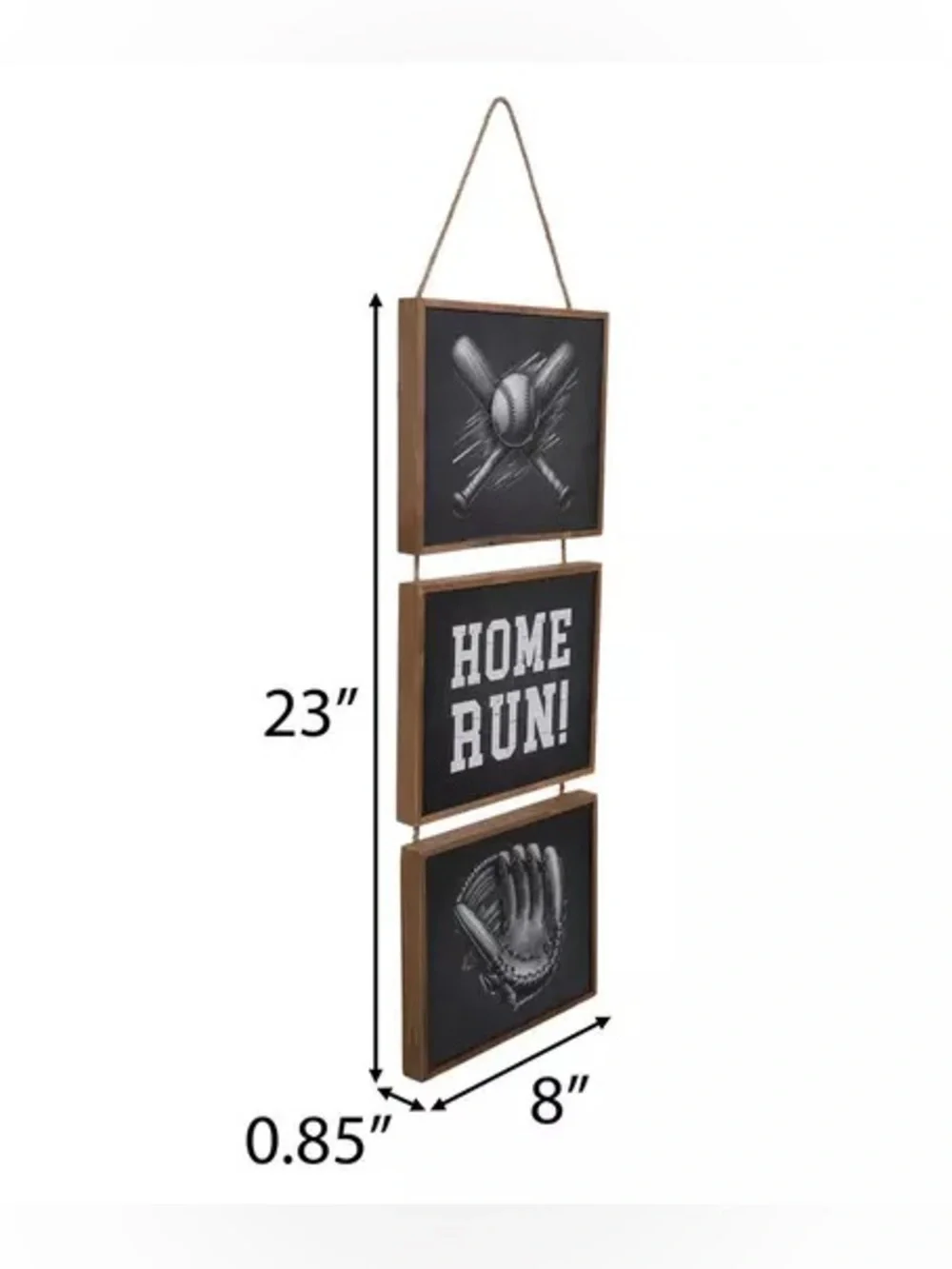 Home Run Three-Tiered Wood Wall Decor